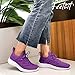 Feethit Womens Slip On Running Shoes Non Slip Walking Shoes Lightweight Gym Workout Shoes Breathable Fashion Sneakers All Purple Size 10.5