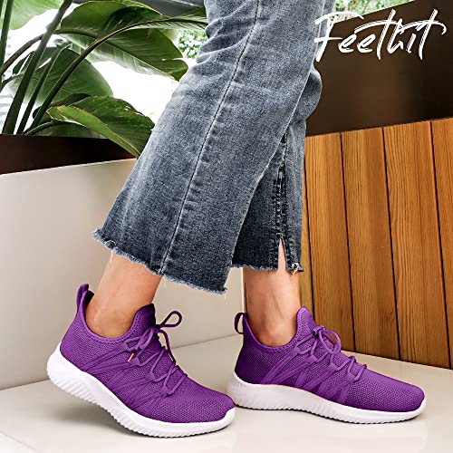 Image of Feethit Womens Slip On Running Shoes Breathable Walking Shoes Lightweight Gym Workout Shoes Non Slip Fashion Sneakers