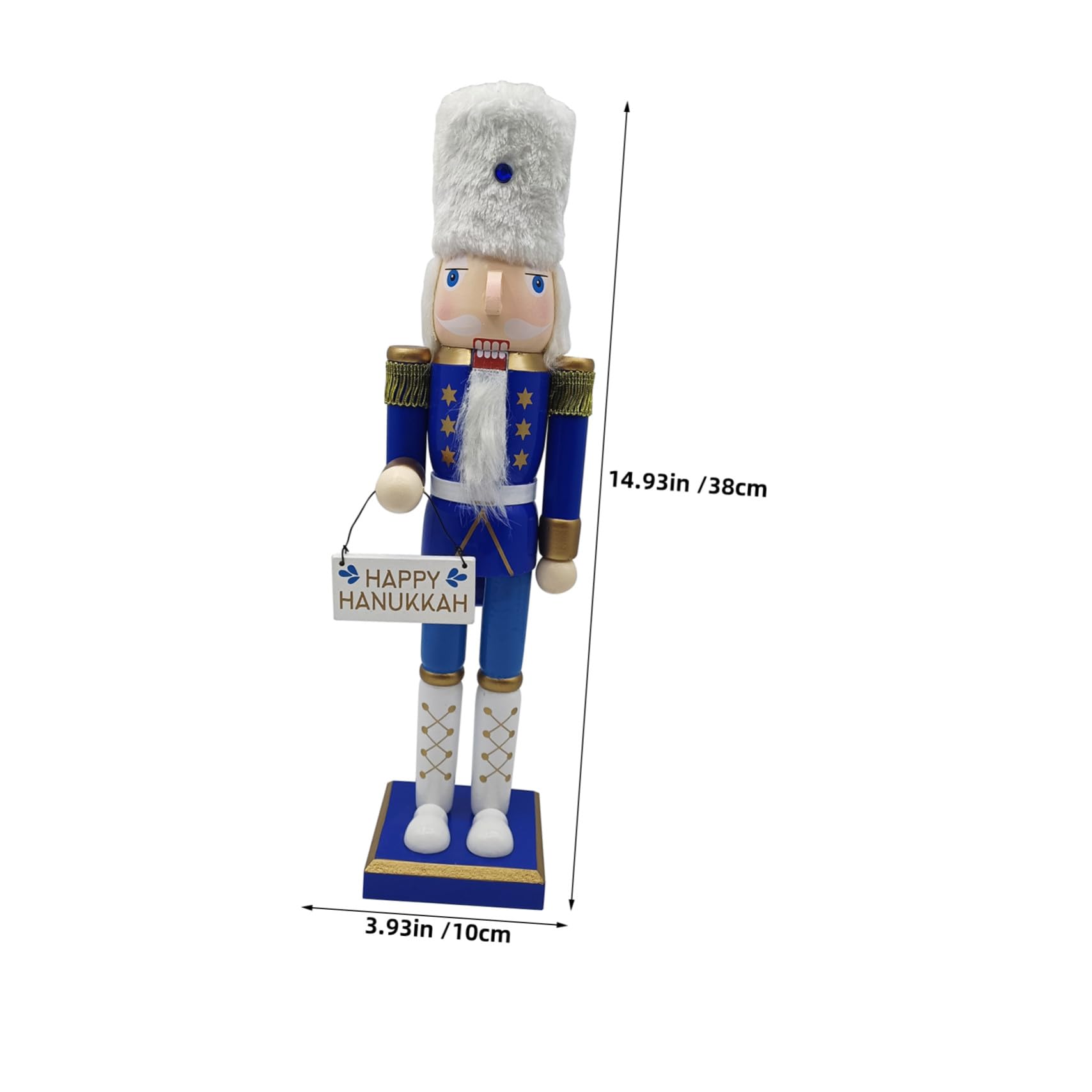 Toyvian Cascanueces de Hanukkah de Madera Soldado de Decoración Tradicional para Estanterías Navideñas Figura Coleccionable Judía Festiva
