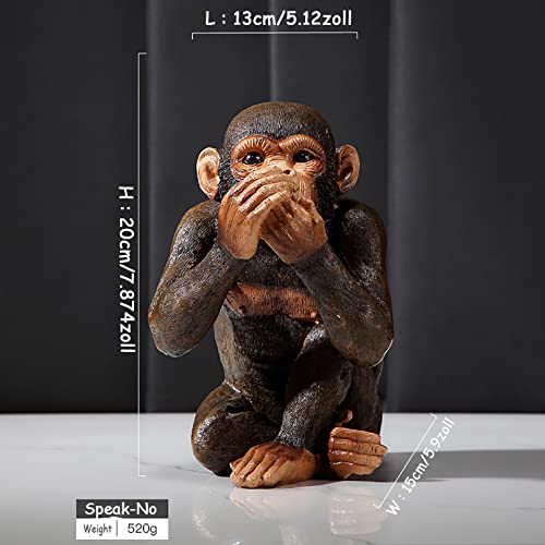 Estatuas de 3 monos - Diseño no ver, oír, hablar mal miniatura 5