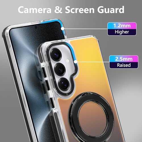 Image of Magnetic for Samsung Galaxy S26 Plus Case with Stand [Compatible with Magsafe] [Cute Fluorescent Design] [1 Screen Protector] Slim Translucent Matte Case for Galaxy S26 Plus 6.7 inch, Black