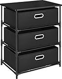Ameriwood Home Sidney 3 Bin Storage End Table, Black