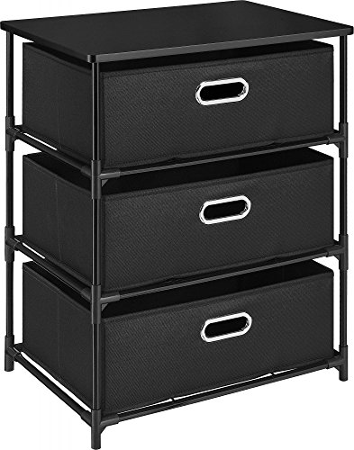 Ameriwood Home Sidney 3 Bin Storage End Table, Black