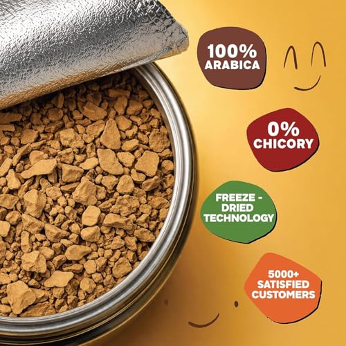 Image of Coffee Island Premium 100% Arabica Instant Coffee Classic Jar - 50g | 0% Chicory | Freeze Dried Coffee Granule | Rich Bold Flavor | Make Cafe Style Hot or Cold Coffee, Cappuccino, Latte at Home | Easy to use at Home or Office
