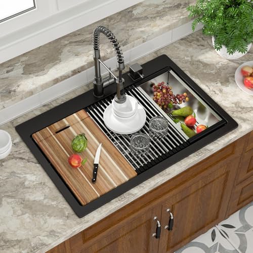 Évier de cuisine de 83 cm en granit pour comptoir moderne - 2