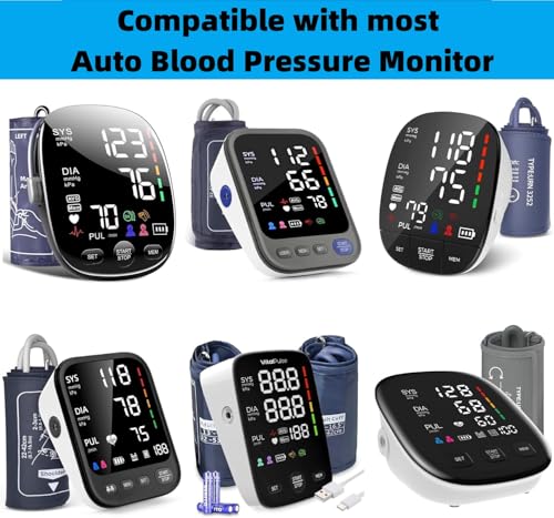 Blutdruckmanschette Ersatz,22-32cm Blutdruckmanschette Oberarm Zubehör Extra Große Manschette Blutdruck Manschette mit 4 Stück extra Gelenken Kompatibel den Meisten Blutdruckmessgeräten (S Blau)