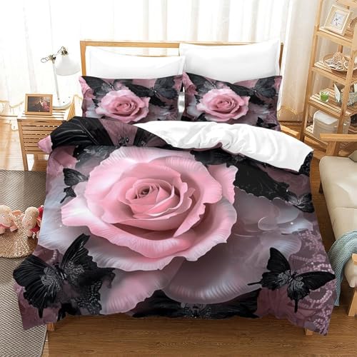 Housse de couette crâne rose zippée anti-acarien pour literie ado douce - 3