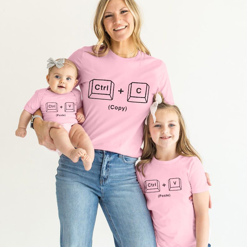 Image of Mama Mini Paste Copy Shirt Mommy and Me Matching Tshirt Mother and Daughter Short Sleeve Gifts Family Matching Clothes