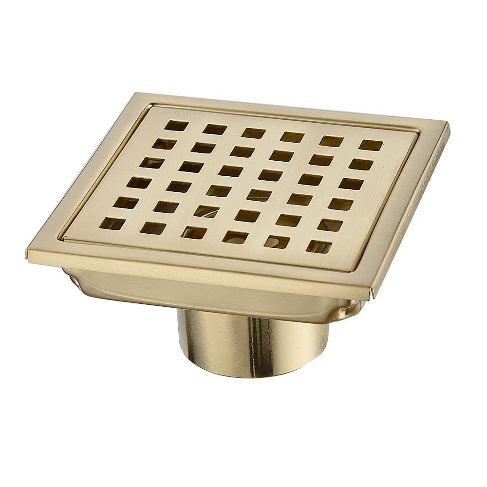 Buy Square Shower Drain 4 inch, Nicmondo Floor Waste Drain Point Center