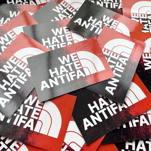 We Hate Antifa Aufkleber 50 Stück 8 5 cm Anti Linke Kommunisten Sozialisten