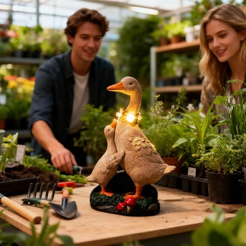 Statue d'oie lumineuse en résine, le cadeau idéal pour embellir un jardin - 3