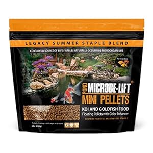 MICROBE-LIFT MLLMPLG Mini Floating Fish Food Pellets for Ponds, Water Gardens, and Fountains, for Small Live Goldfish and Koi, 6 Pounds, Black