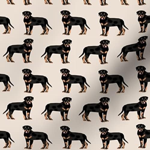 Miniatura 6 de Spoonflower Tela  Rottweiler Perros Sand Rottweilers Mascotas Pet Neutral Cachorro Negro Retrato Impreso en Petal Signature Tela de Algodón Fat
