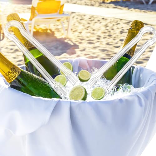 image for Ninsula 8 PCS Plastic Serving Tongs, 6.3 Inches Disposable Clear Tongs