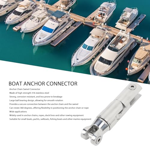 Conector Giratório de âncora Dupla para Barco, Aço Inoxidável 316 Resistente, Rotação de 360 ​​graus