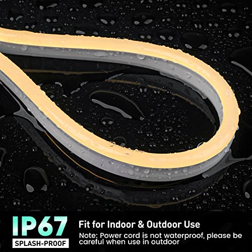 Gzbtech Flexible Led Neon Rope Lights 100Ft, Ac 110-120V Waterproof Neon Strip Light, 120 Leds/M Cuttable Connectable Neon Lighting For Indoor Outdoor Home Decor/Commercial Building Use-Warm White 30M #TOP3