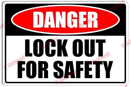 peiyeety Lockfor Safety Caution Warning Notice Aluminum Metal Sign 8"X12"