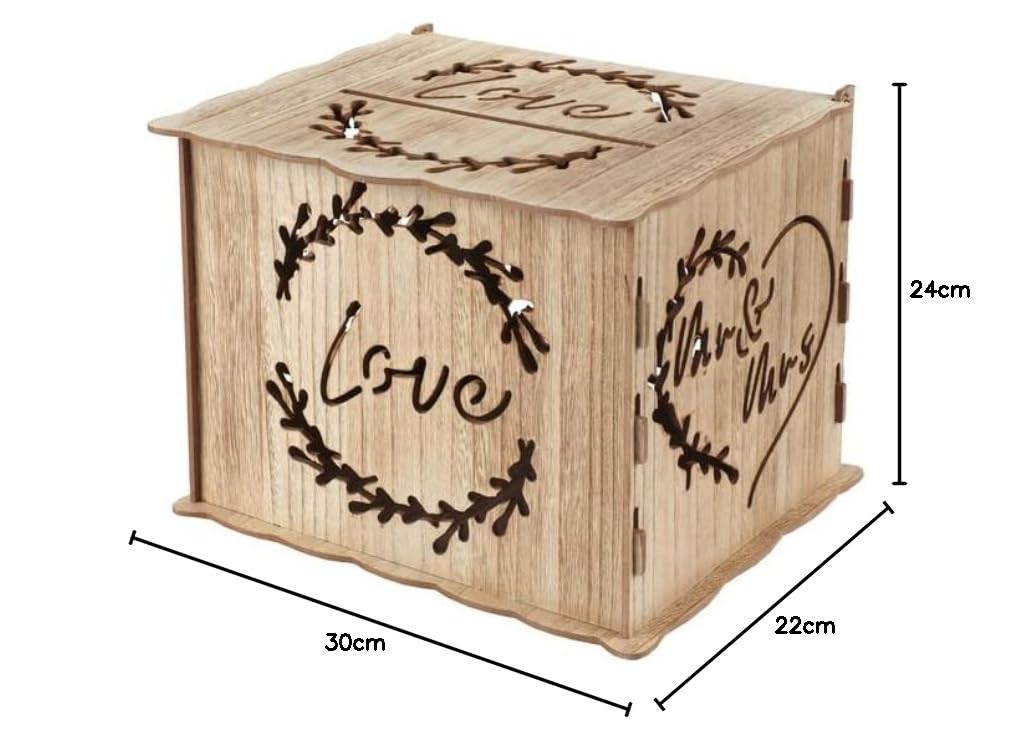SANTEX 8495-26 Salvadanaio per matrimonio in legno, 22 x 30 cm