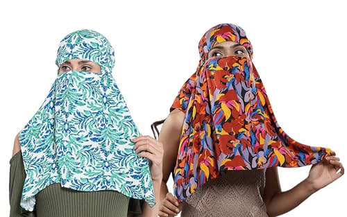 Image of Multipurpose Mask Cum Scarf for Women Cotton I Face Cover for Women I Sun Protection and Summer Wear Scarf