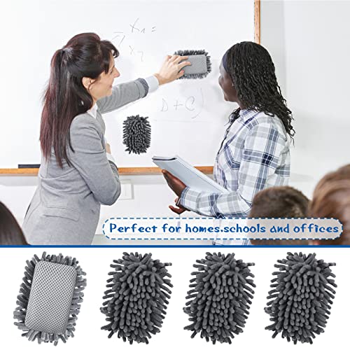 Image of Sherr 18 Pcs Microfiber Shag Magnetic Dry Erase Erasers Washable Whiteboard Eraser Bulk Colorful White Board Eraser for Chalk Markers Home Office(Gray)