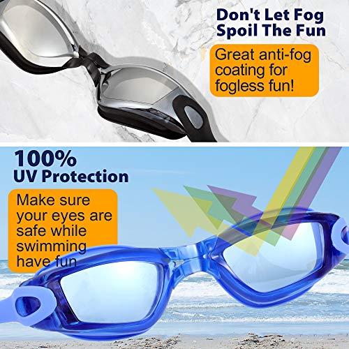 2 Pack Adult Swimming Goggles Swim Goggles No Leaking Anti Fog Uv Protection Swim Glasses Water Goggles… #TOP6
