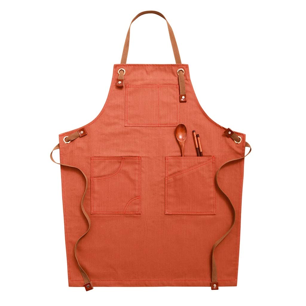 Tablier de cuisine RJT orange imperméable pour ménage et chef à domicile