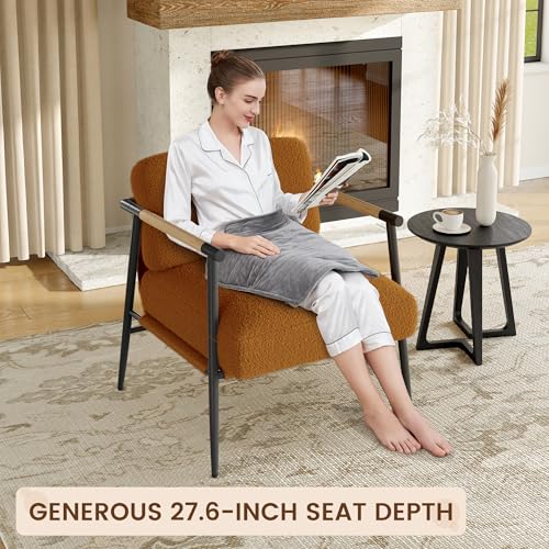 Sillón moderno peluche marrón cómodo miniatura 4