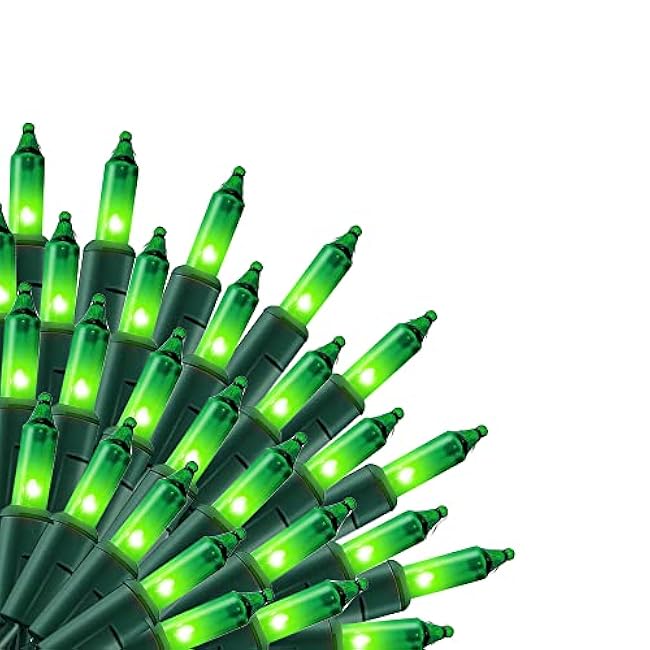 Uptotop Christmas 100 Count String Light, 20FT Plug in Waterproof String Light Decorations for St. Patrick's Day Party Carnival Supplies, Outdoor Yard Garden Decor (Green)