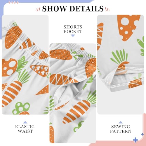 ZZXXB Lovely Carrot Boys Long Pants Soft Trousers Elastic Waist Kids Lounge Bottoms with Pockets S-XL4