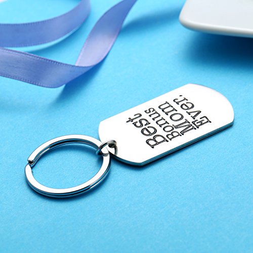 Stepmom Gifts From Daughter Son Best Bonus Mom Ever Step Mom Keychain Stepmother, Mother-In-Law Gifts #TOP2
