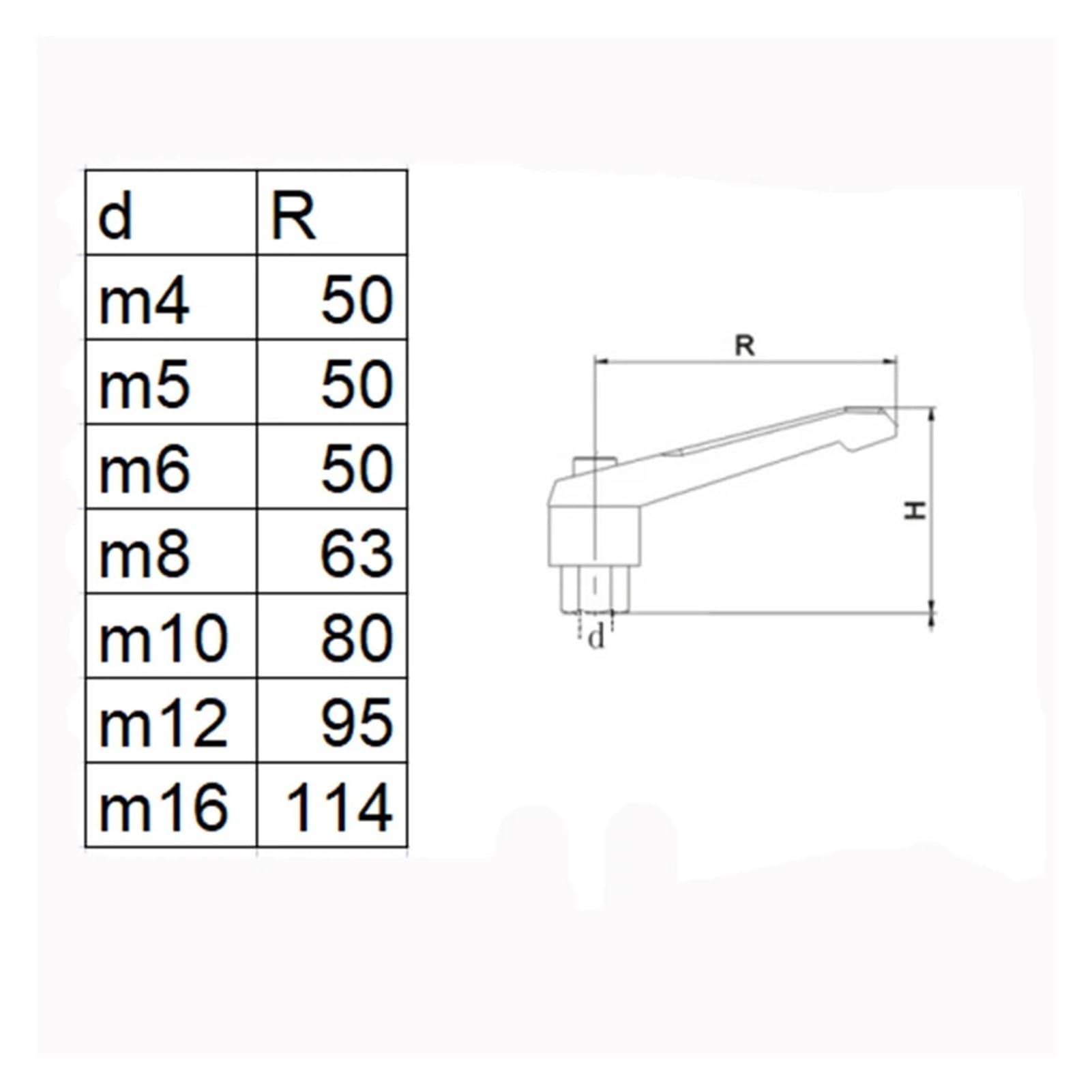 M4 M5 M6 M8 M10 M12 M16 Leva di bloccaggio Macchinari Maniglia Regolabile Bloccaggio Filettatura Maschio Esterna Manopola Dado Esagonale (Size : M16(2PCS))