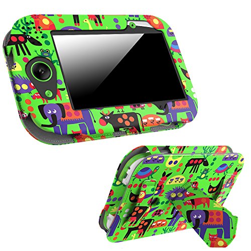 Fintie Leapfrog LeapPad Platinum/LeapPad Ultra XDI/LeapPad Ultra 7-Inch Tablet Case - Premium Vegan Leather Standing Cover with Car Headrest Mount Holder Function Kids' Learning Friendly, Zoo