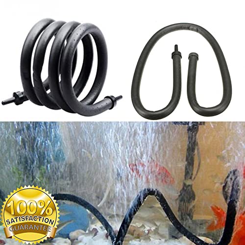 TopHomer Tube à bulles pour aquarium - Aérateur mural flexible en caoutchouc et plastique - Pour aquarium - Barre à bulles - 75 cm - Double tête