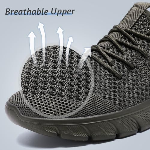 Image of Mens Lightweight Running Shoes Slip On Walking Tennis Gym Sneakers