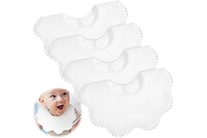 JenPen 4 Pieces White Bibs for Baby Girl: Ultimate Protection for Happy Drooling