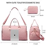 Duffle Bag for Travel, Weekender Bag with Shoe Compartment, Carry On Overnight Bag for Women with Toiletry Bag, Gym Bag with Wet Pocket, Hospital Bags for Labor and Delivery Beige - Image 2