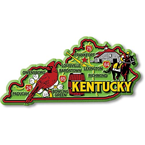 Imán decorativo Kentucky verde de 4.6x2.3 pulgadas