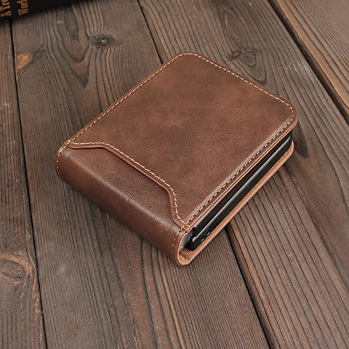 Kvibeo Case For Samsung Galaxy Z Flip 4, Leather Wallet Case With Card Slots Folding Phone Case Shockproof Protective Anti-Fingerprint Shell Cover,Black #TOP5