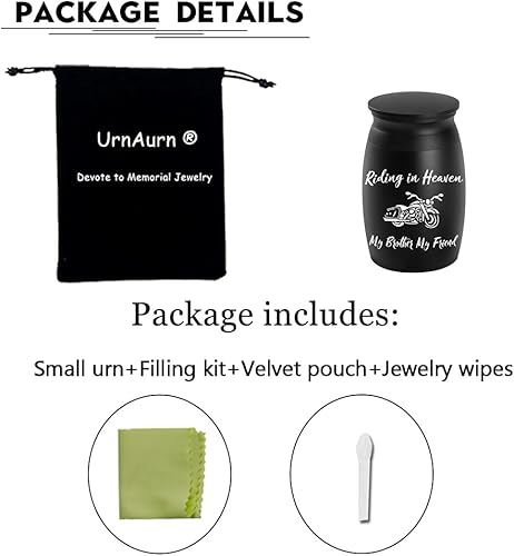 Miniatura 7 de Urnas para cenizas hermanas, urnas de cremación funeraria personal pequeñas de 2.8 pulgadas de alto, hermosa urna conmemorativa pacífica hecha a