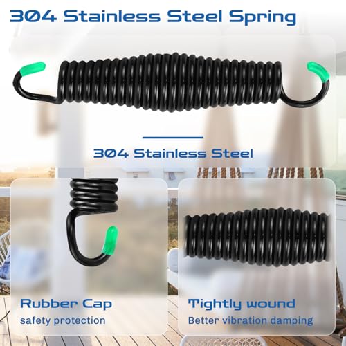 Image of 2Pack Premium Porch Swing Springs,1300lb Heavy Duty Springs, Rust Resistant Swing Springs, Spring for Swing Hammock Hanging Chair Spring for Hammock Spring,Porch Swings,Indoor Outdoor Hanging Kit