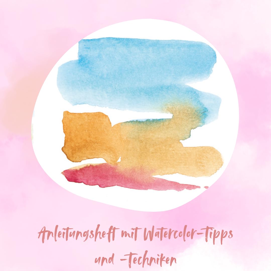 Kreativität out of the Box: Watercolor: Anleitungsheft, 30 Ausmalkarten, 2 Farbkarten und 1 Pinsel