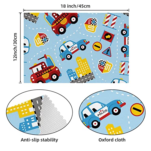 Set de table camion de pompier pour repas enfant propre sur table à manger