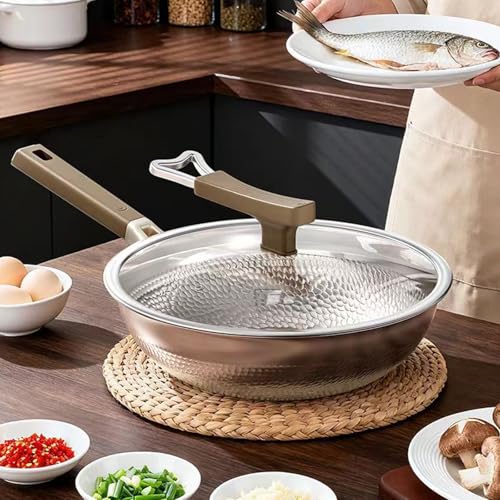 Wok de Titanio 32 cm con Tapa, Sin Revestimiento miniatura 2