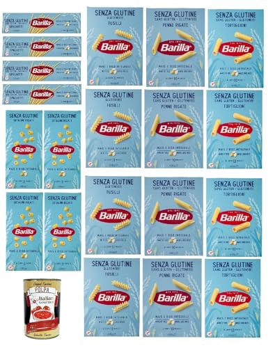 Italian Gourmet Bundle Pasta Glutenfrei 20x 400g + Italian Gourmet Polpa glutenfreie italienische Pasta aus Mais & Reis gemischtes Nudelpaket Penne Fusilli Tortiglioni Ditalini Rigati Spaghetti