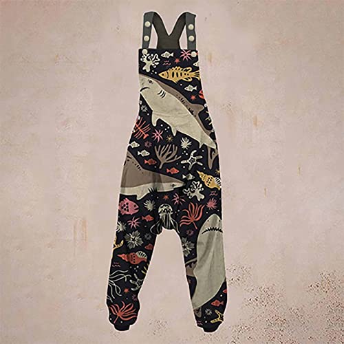 Xiaxogool Dressy Jumpsuits For Women Retro Graphic Harem Jumpsuit Paisley Printed Racer Back Bib Overall Loose Fit Lightweight Breathable Bodysuit Plus Size Long Romper Summer Yellows X-Large #TOP1