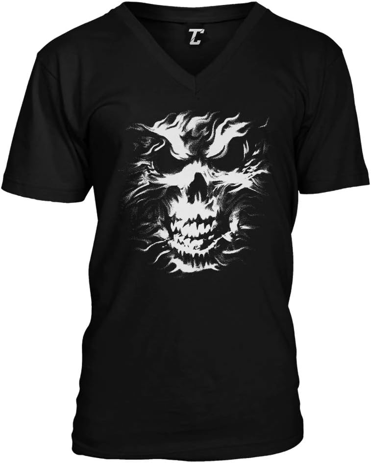 Ghost Skull - Badass Skeleton Unisex V-Neck T-Shirt