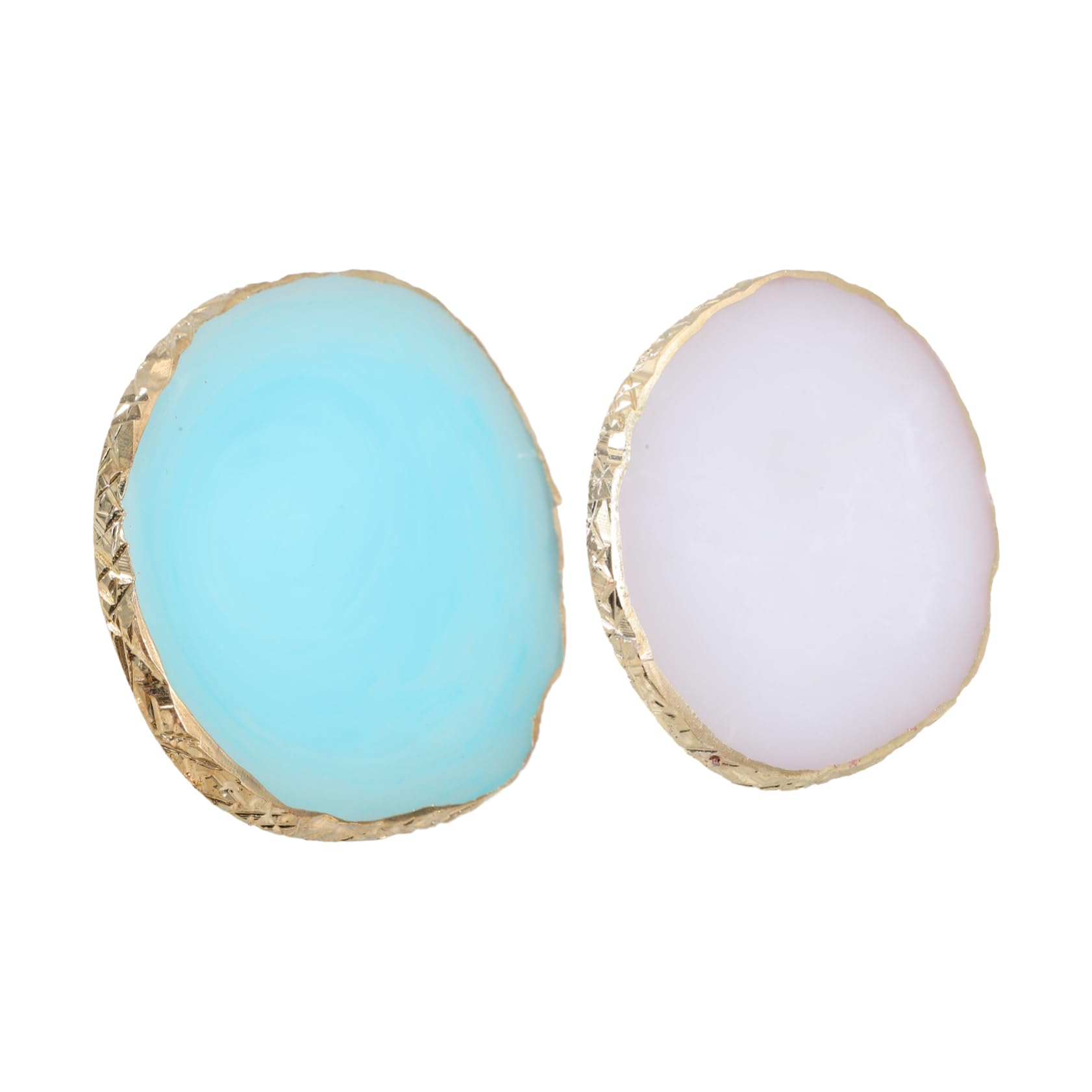 Outanaya 2pcs Nail Art Palette Resin Nail Polish Mixing Plate for Women for Painting