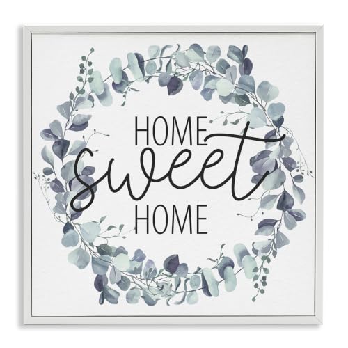 Home Sweet Home Eucalyptus Wreath, 24 x 24 Inch Framed Giclée Print