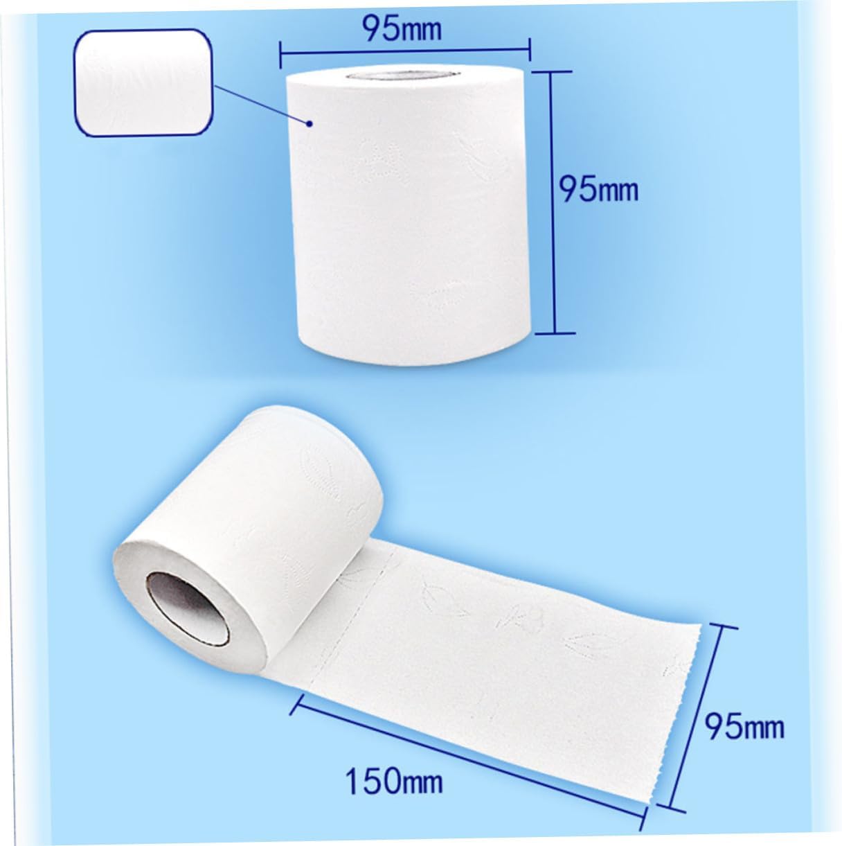 10 Rolls Wood Pulp Toilet Paper Small Soft Thick Ply for Hotels Home Environmentally Friendly White Natural Wood Bath Tissue