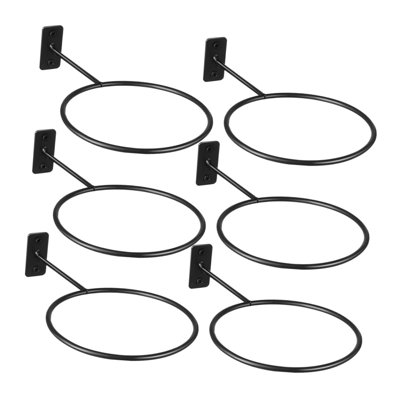 NOLITOY 6 Piezas Soporte de Pared Metálico Negro para Deportivas Organizador para Balones de Fútbol Baloncesto Voleibol y Rugby Ahorro de Espacio para y Gimnasio